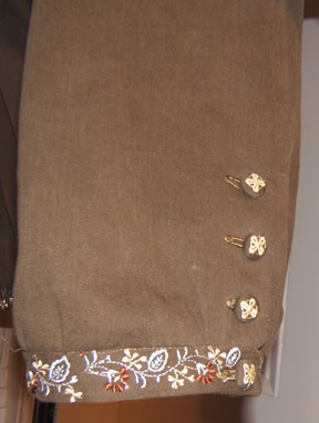1780s Olive Suit - Embroidery on Breeches