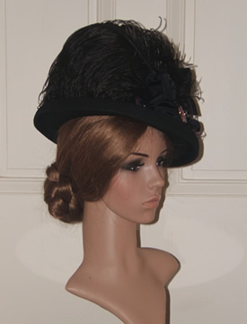 1880's Black Felt Hat Side