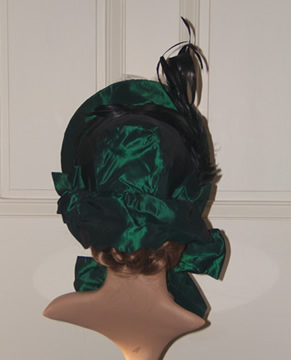 Green Taffeta Bonnet - Back