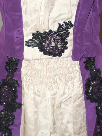 Purple Bustle Dress - Beading Detail
